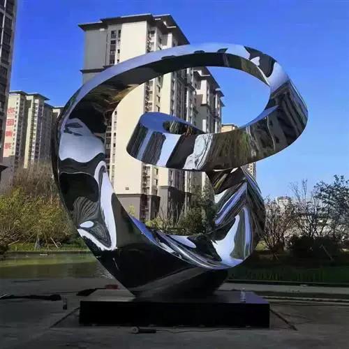 大型不锈钢镜面雕塑户外园林创意金属摆件校园景观异形抽象雕塑