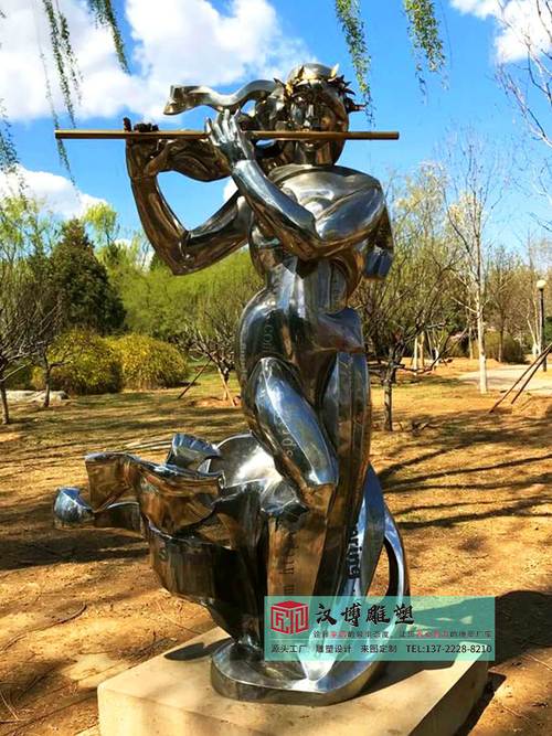 不锈钢抽象音乐人物雕塑 园林景观中的艺术旋律与定制之美